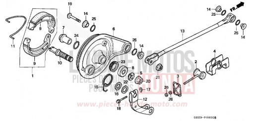 BREMSPLATTE, HINTEN (CR80RL/RM) CR80RM de 1991